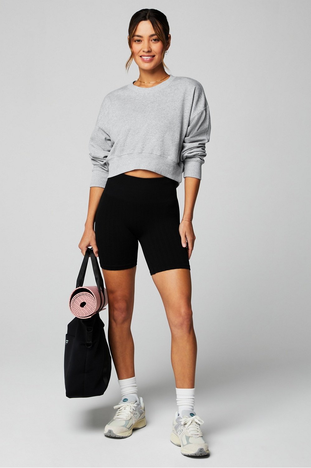 Fabletics Year Round Terry Cropped Sweatshirt