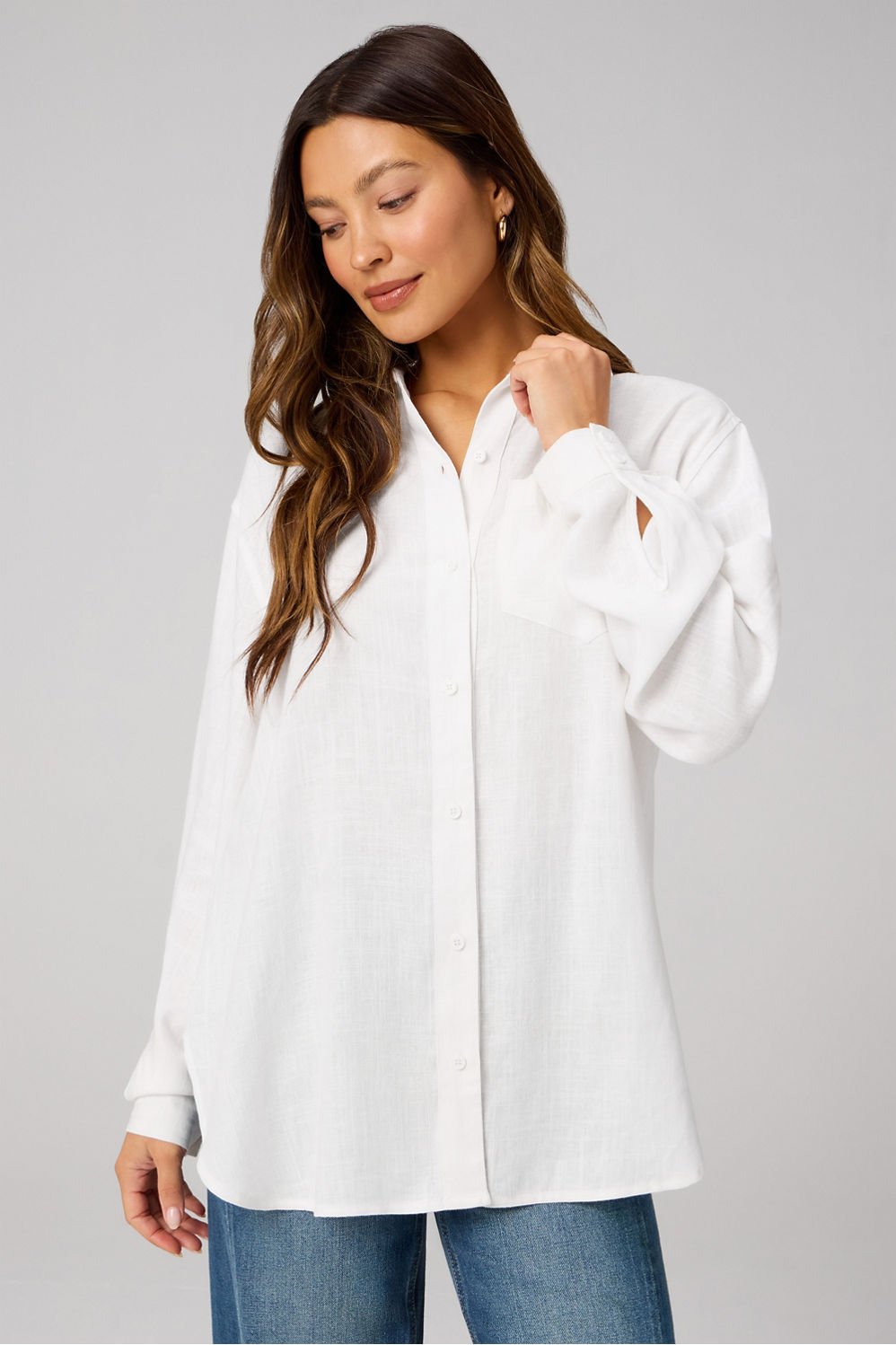 Fabletics Lifestyle Linen Button-Up Shirt