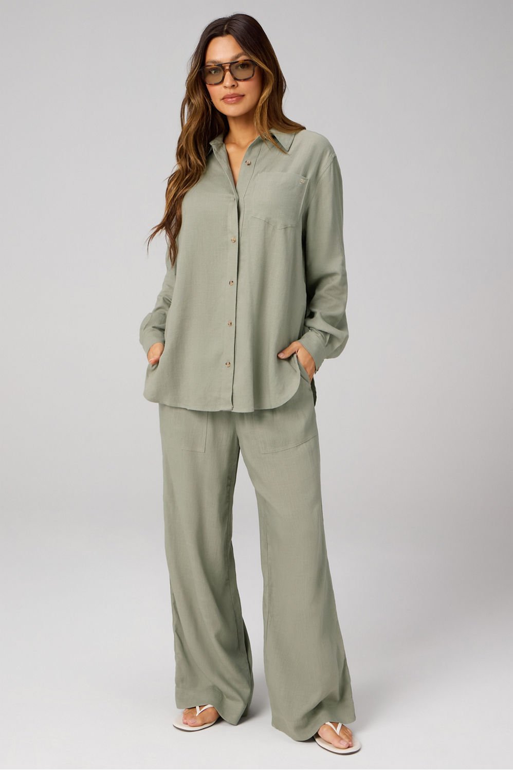 Fabletics Lifestyle Linen Button-Up Shirt