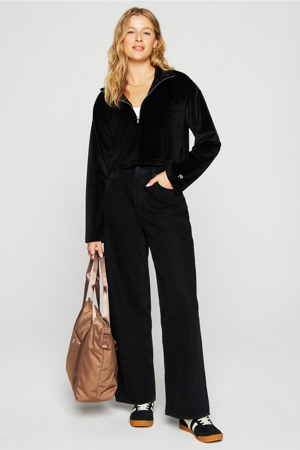 Fabletics Plush Rib Half Zip Sweatshirt
