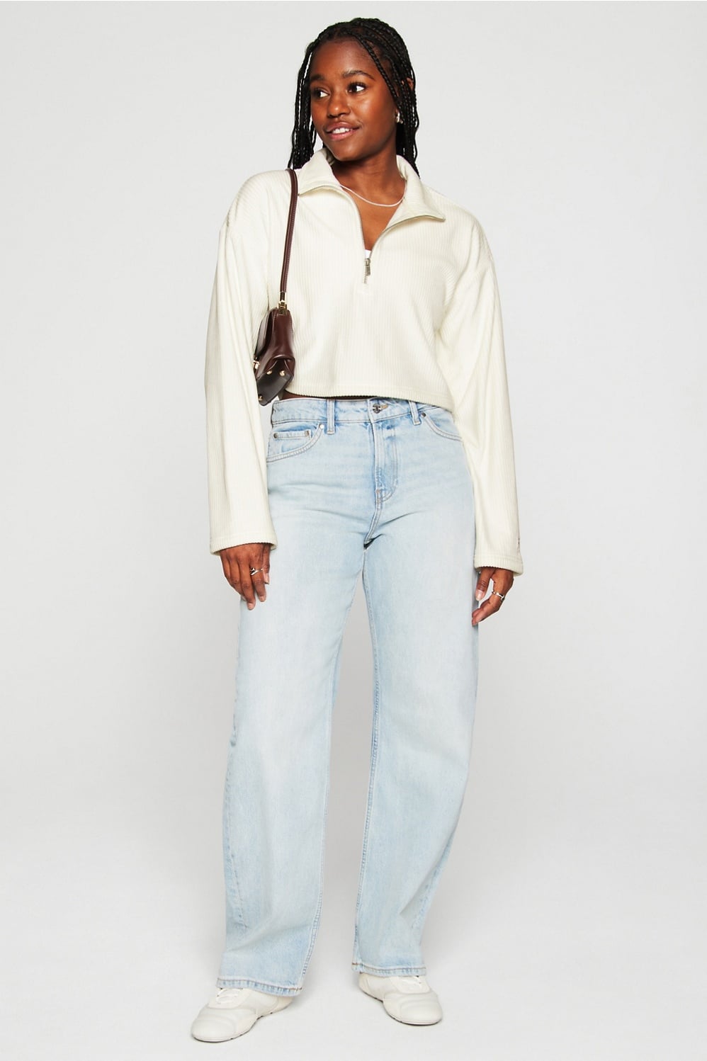 Fabletics Plush Rib Half Zip Sweatshirt
