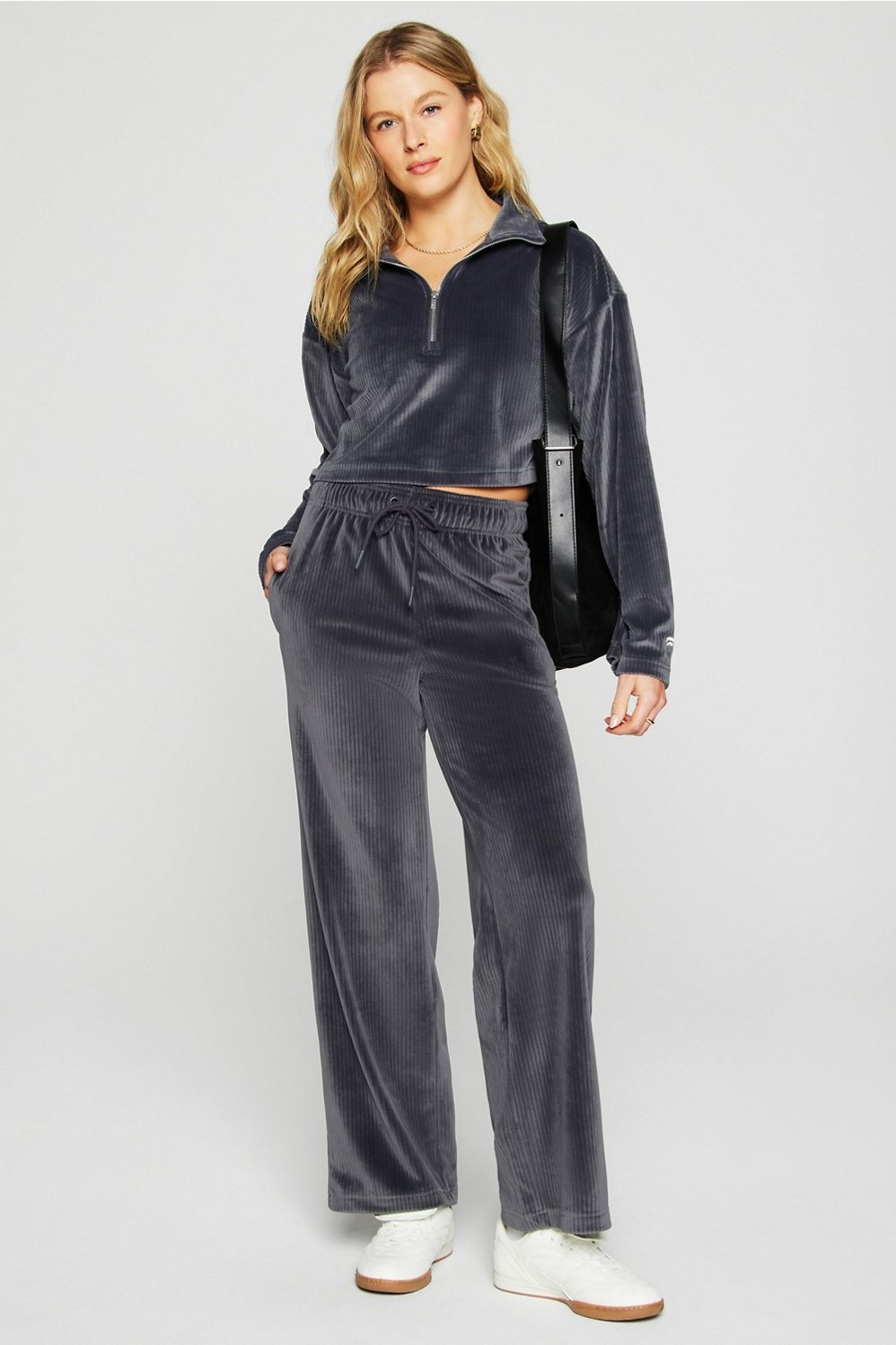 Fabletics Plush Rib Half Zip Sweatshirt