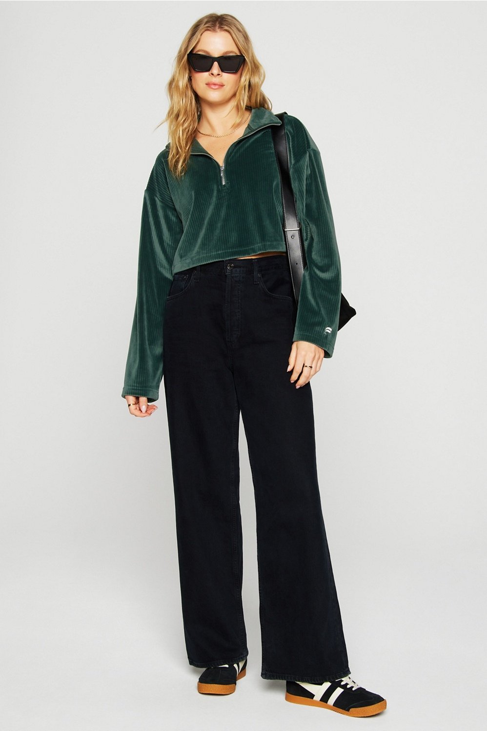 Fabletics Plush Rib Half Zip Sweatshirt