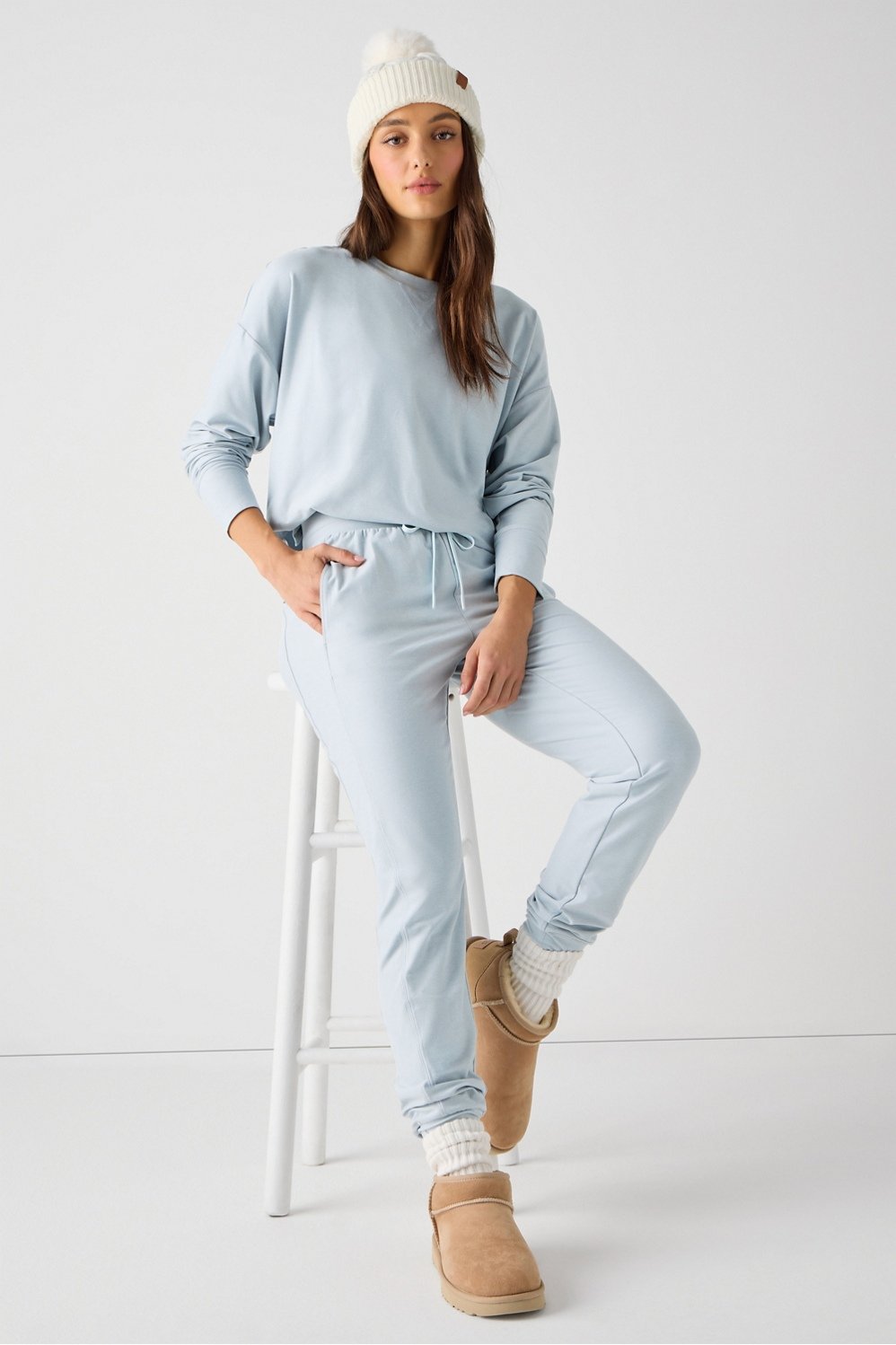Fabletics Cloud Jersey Boxy Long-Sleeve Top