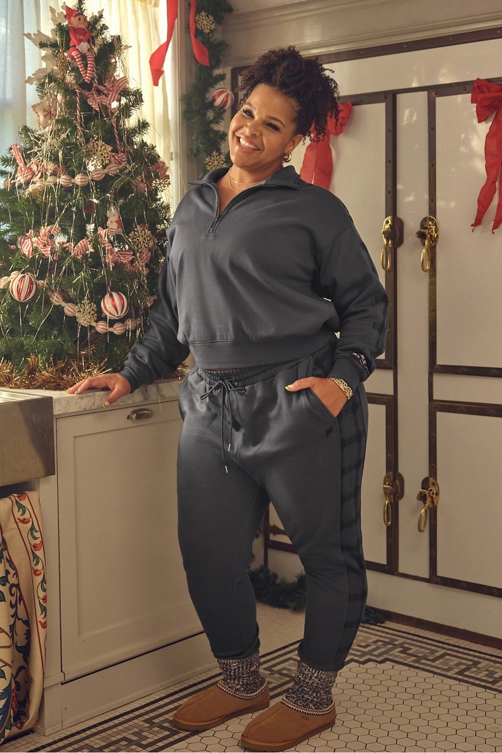 Fabletics Cozy Fleece Half Zip Sweatshirt