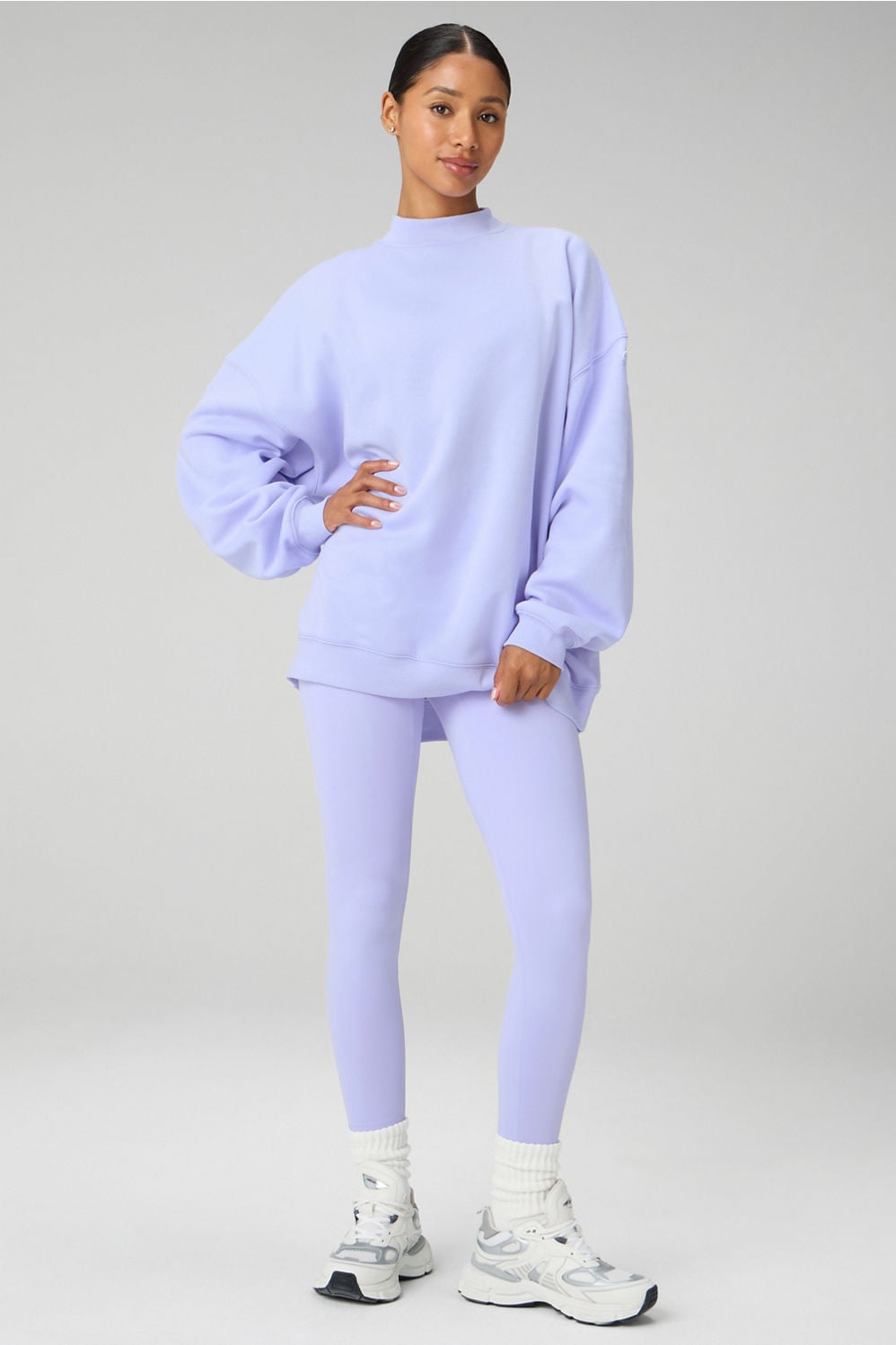 Fabletics Cozy Fleece Oversized Mock Neck Sweatshirt