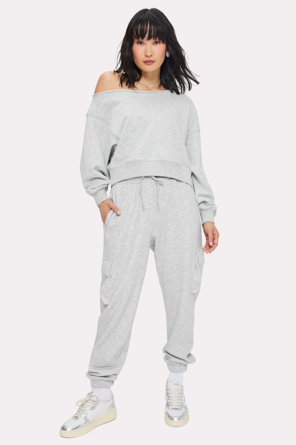 Fabletics Bling Thing Off-The-Shoulder Sweatshirt