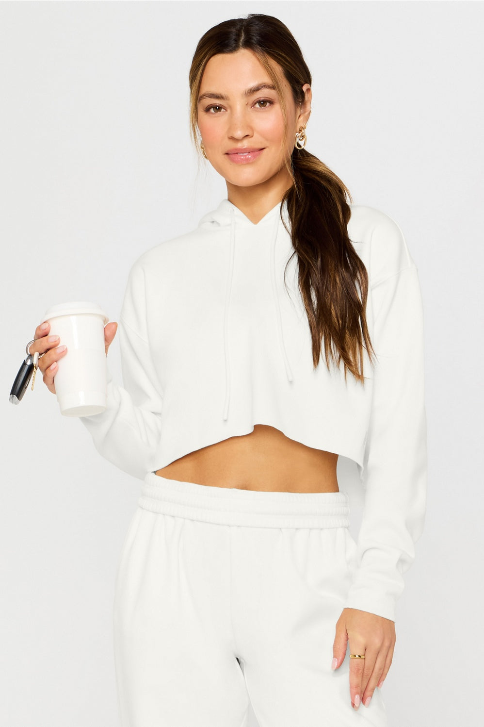 Fabletics Cozy Fleece Everyday Cropped Hoodie