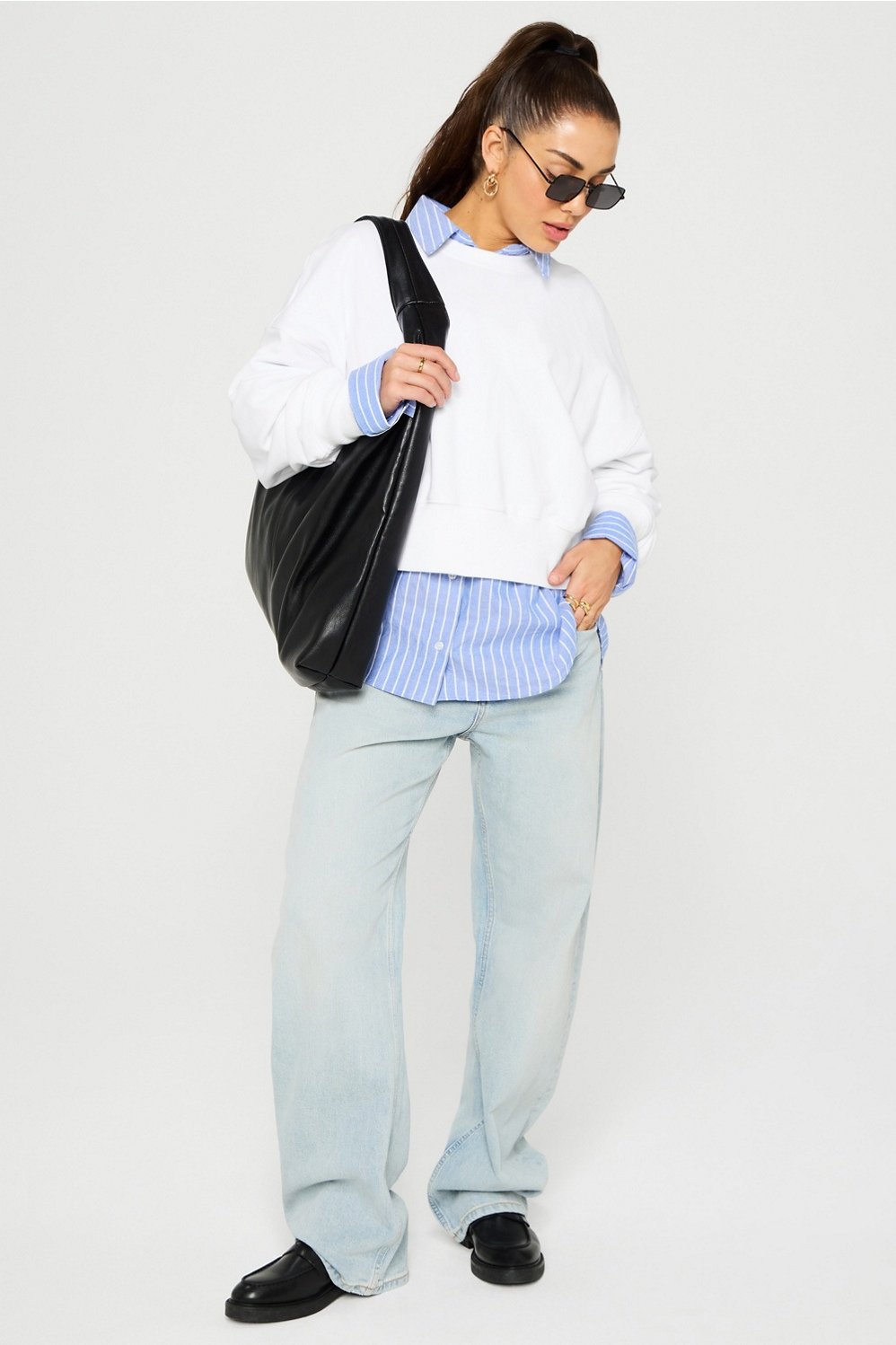 Fabletics Year Round Terry Crew Neck Sweatshirt