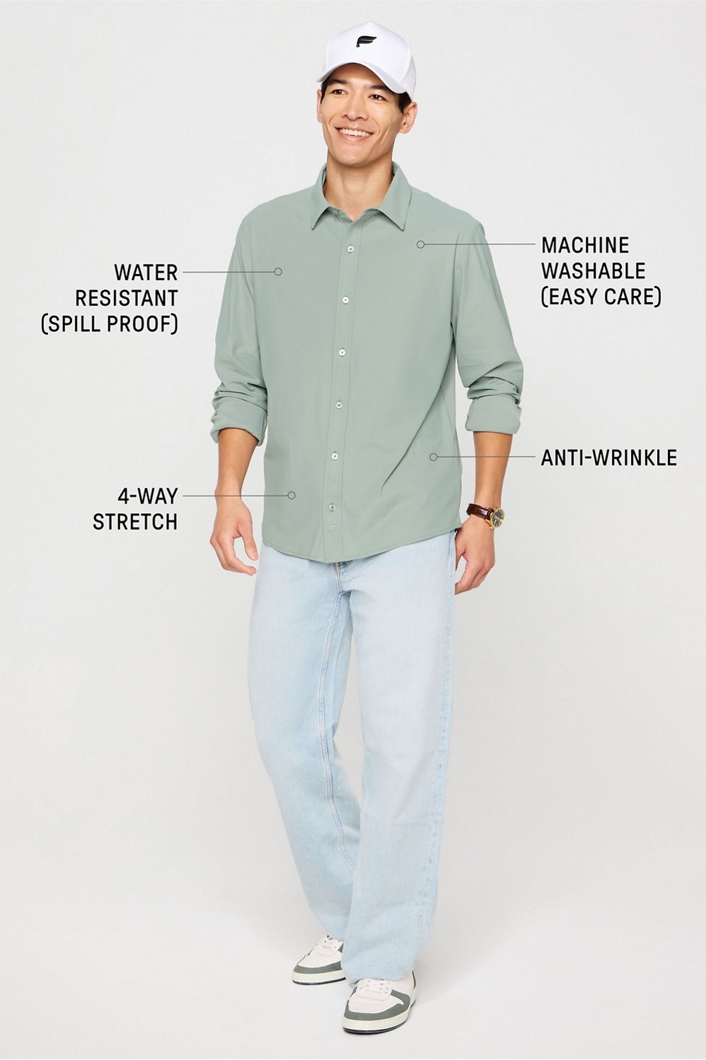 Fabletics The Don Long Sleeve Button Up (Classic Fit)