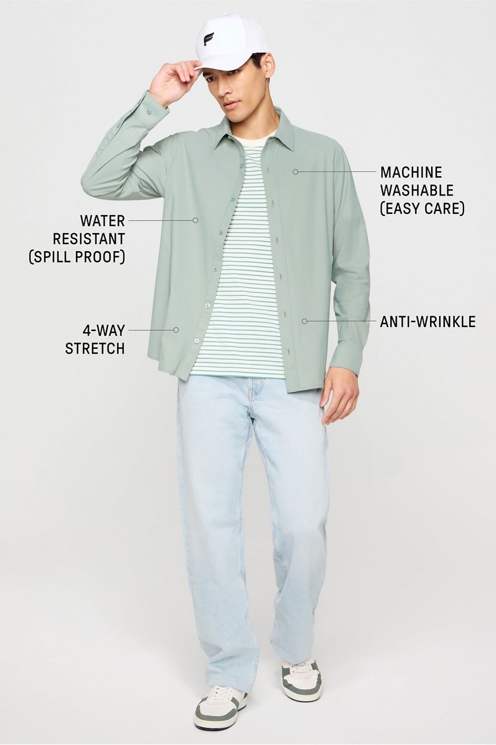 Fabletics The Don Long Sleeve Button Up (Slim Fit)