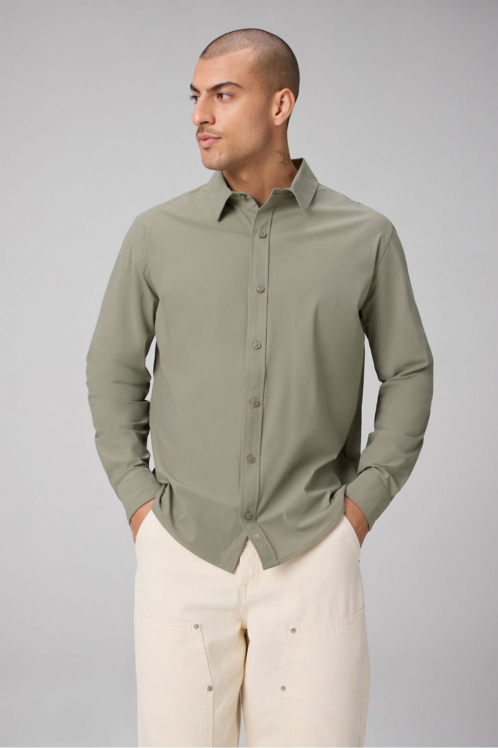 Fabletics The Don Long Sleeve Button Up (Slim Fit)