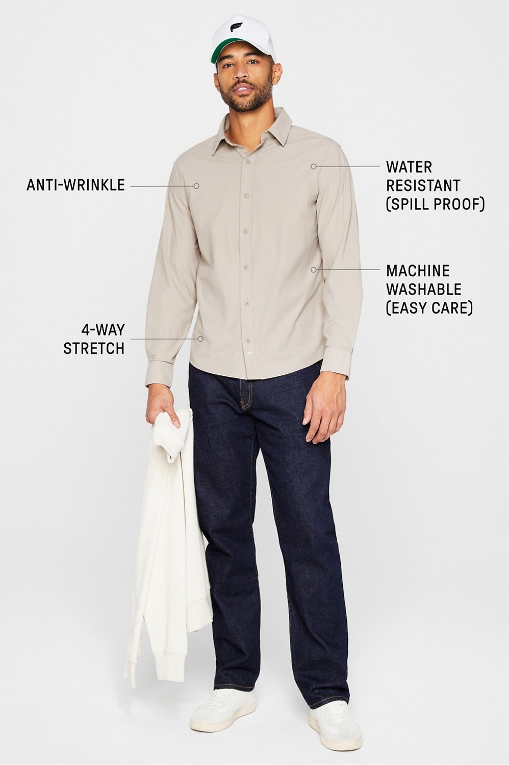 Fabletics The Don Long Sleeve Button Up (Slim Fit)