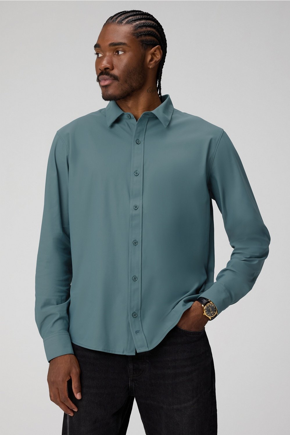 Fabletics The Don Long Sleeve Button Up (Slim Fit)