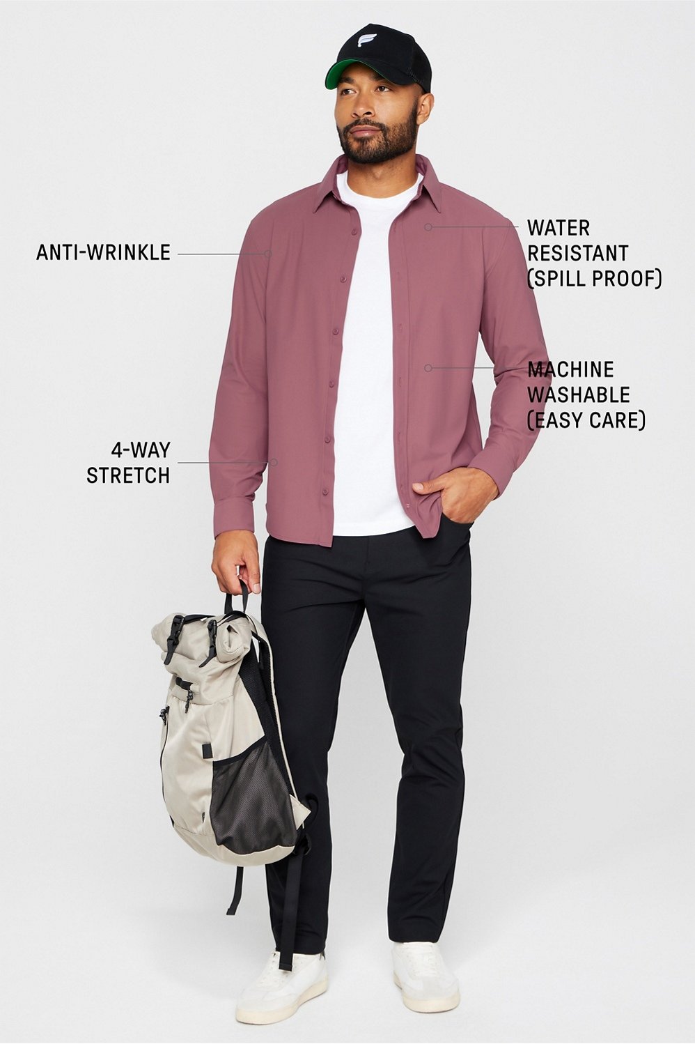 Fabletics The Don Long Sleeve Button Up (Slim Fit)