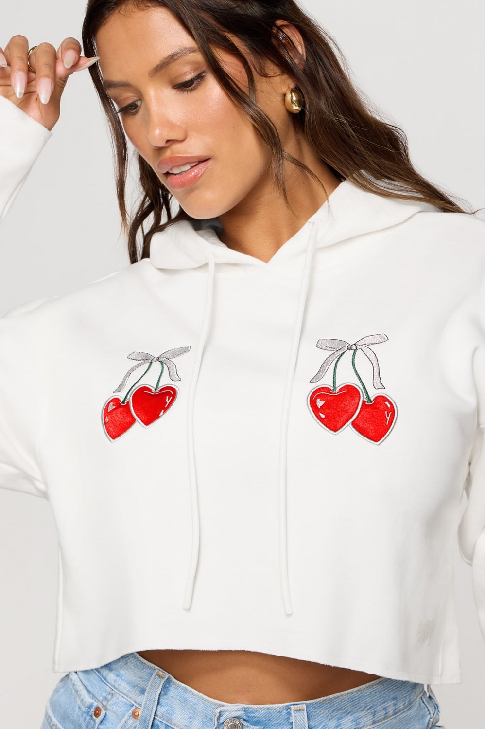 Fabletics Cozy Fleece Cherry Cropped Hoodie