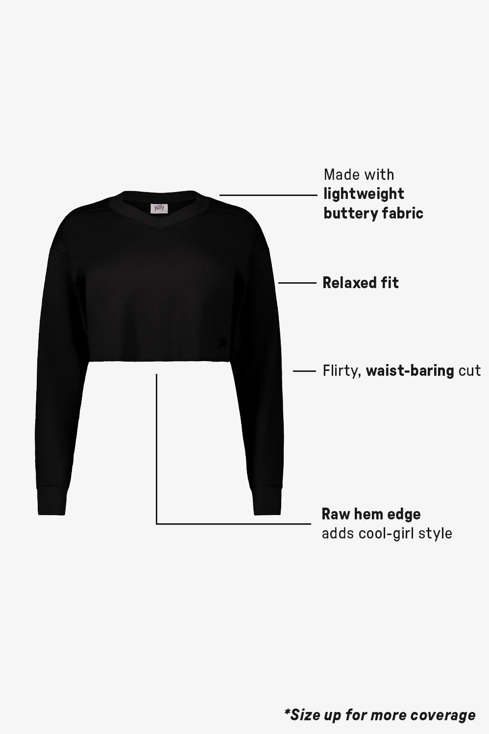 Fabletics So Sleek Modal Cropped Sweatshirt
