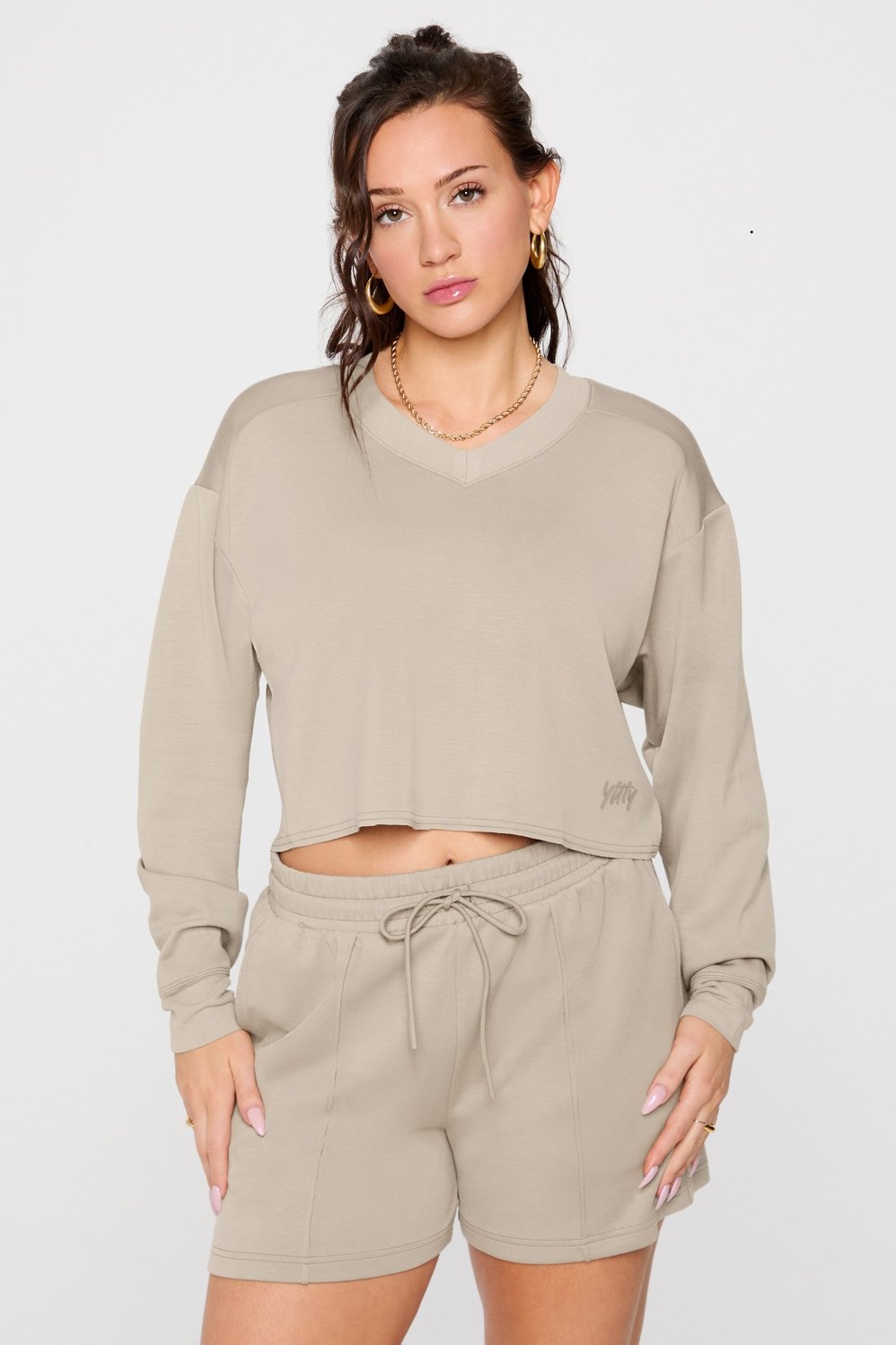 Fabletics So Sleek Modal Cropped Sweatshirt