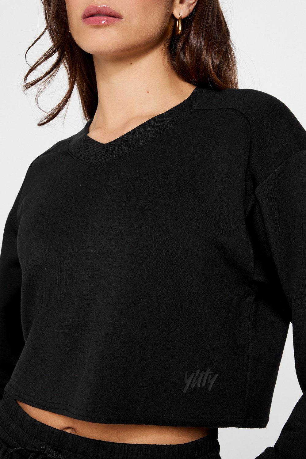 Fabletics So Sleek Modal Cropped Sweatshirt