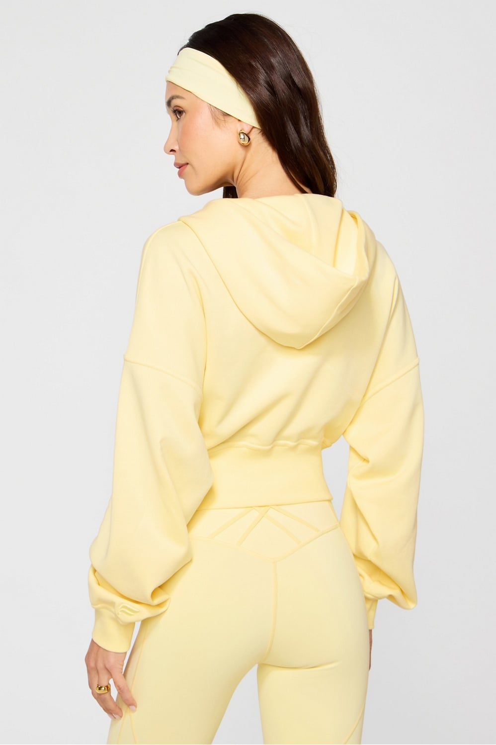 Fabletics Year Round Terry Cropped Full-Zip Hoodie