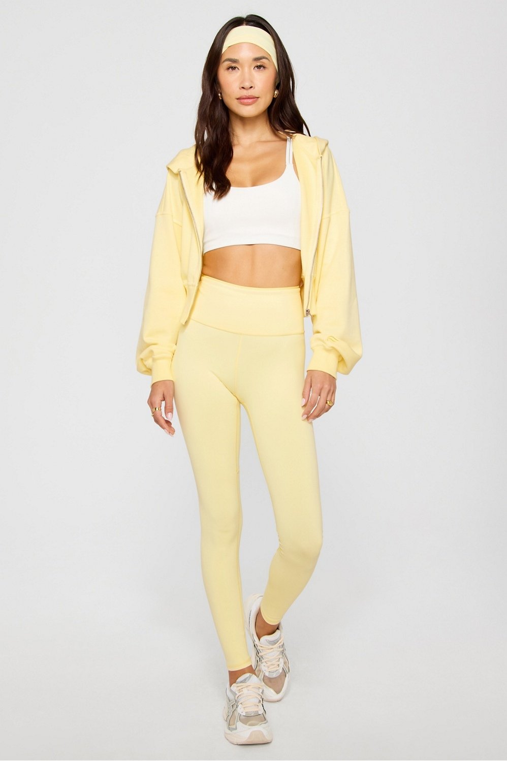 Fabletics Year Round Terry Cropped Full-Zip Hoodie