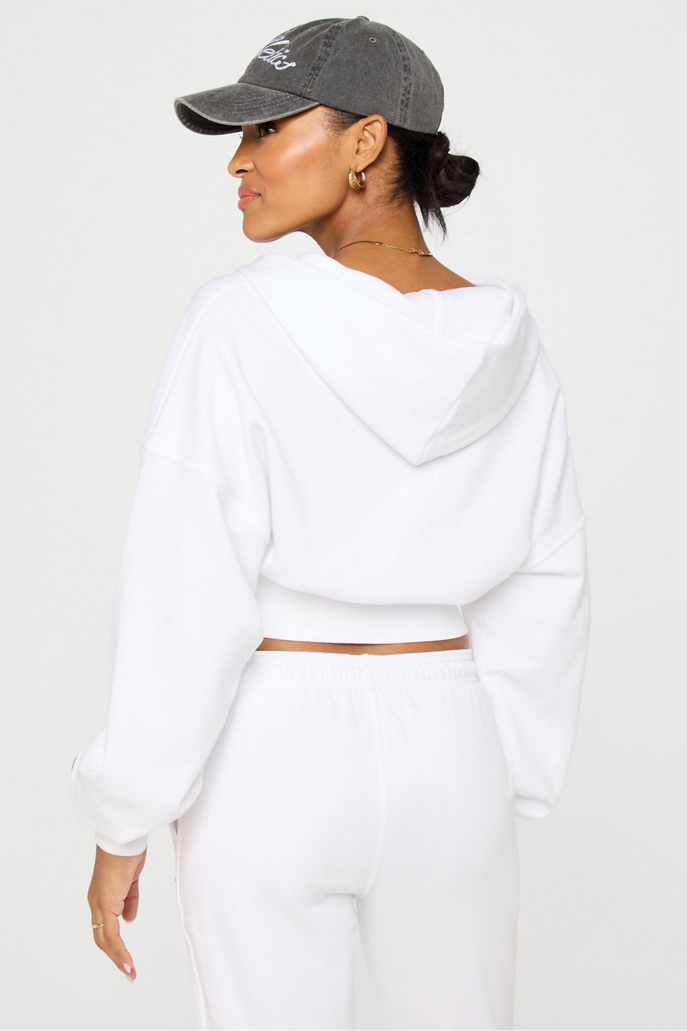 Fabletics Year Round Terry Cropped Full-Zip Hoodie