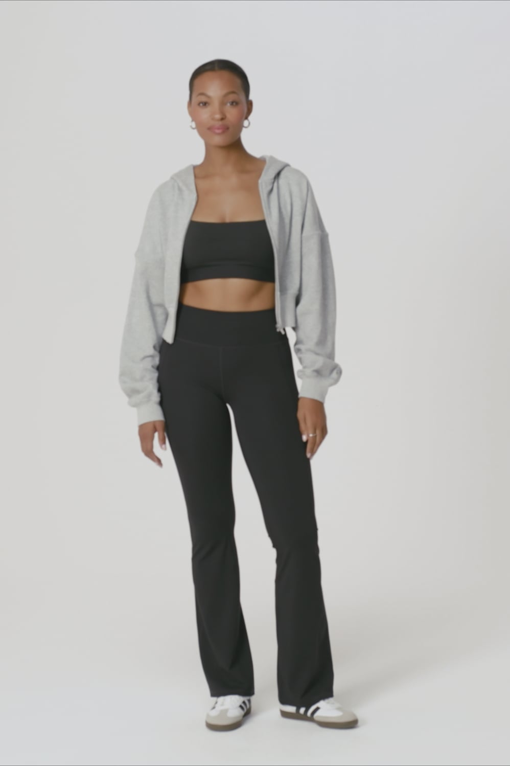 Fabletics Year Round Terry Cropped Full-Zip Hoodie