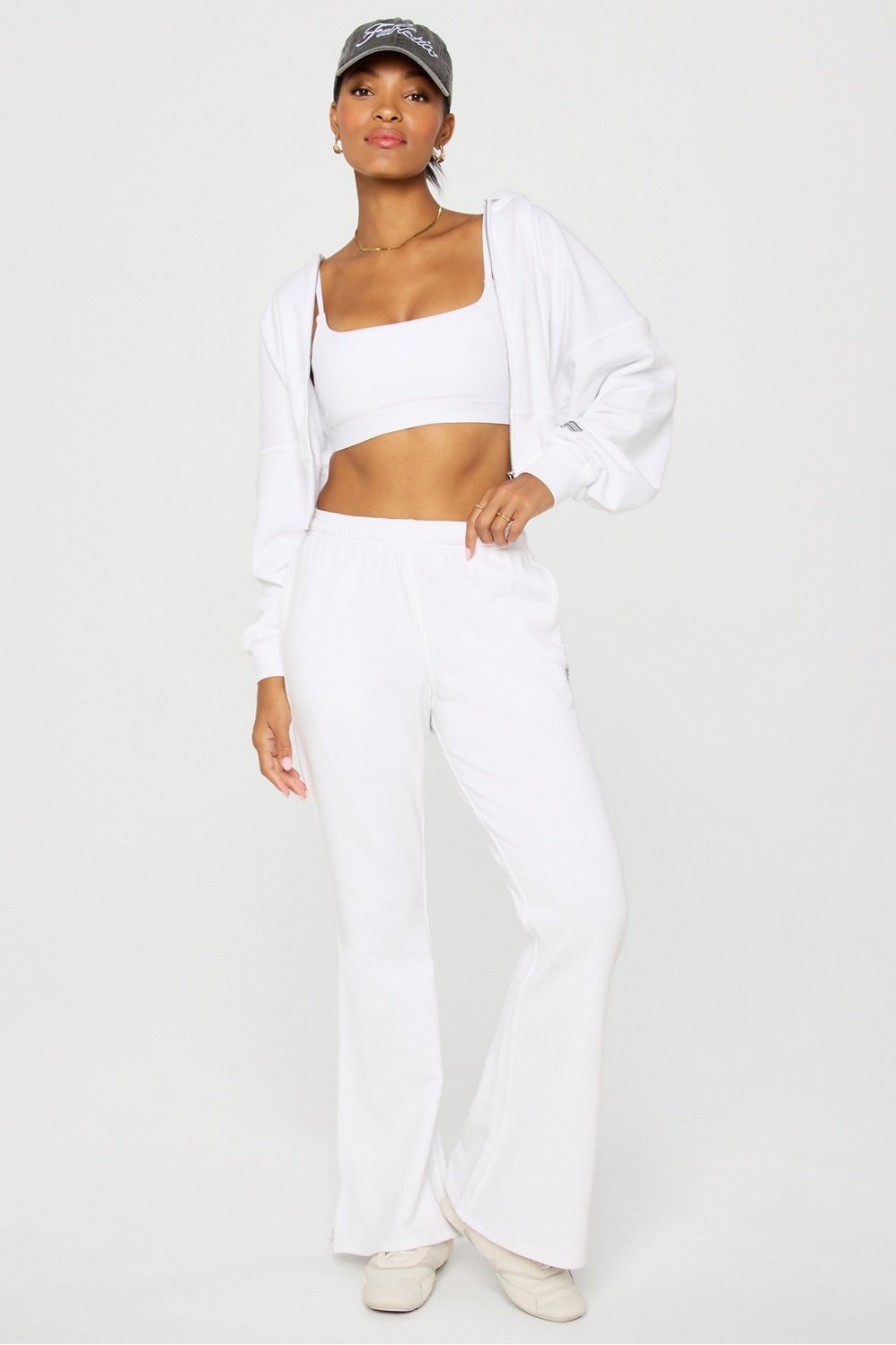 Fabletics Year Round Terry Cropped Full-Zip Hoodie