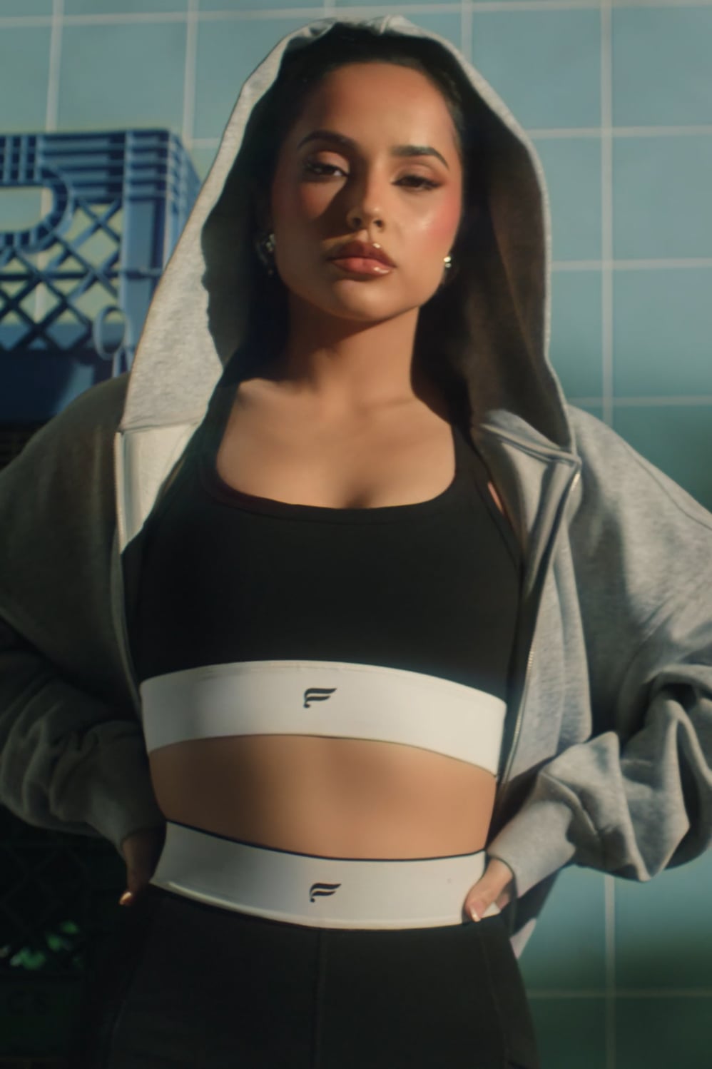 Fabletics Year Round Terry Cropped Full-Zip Hoodie