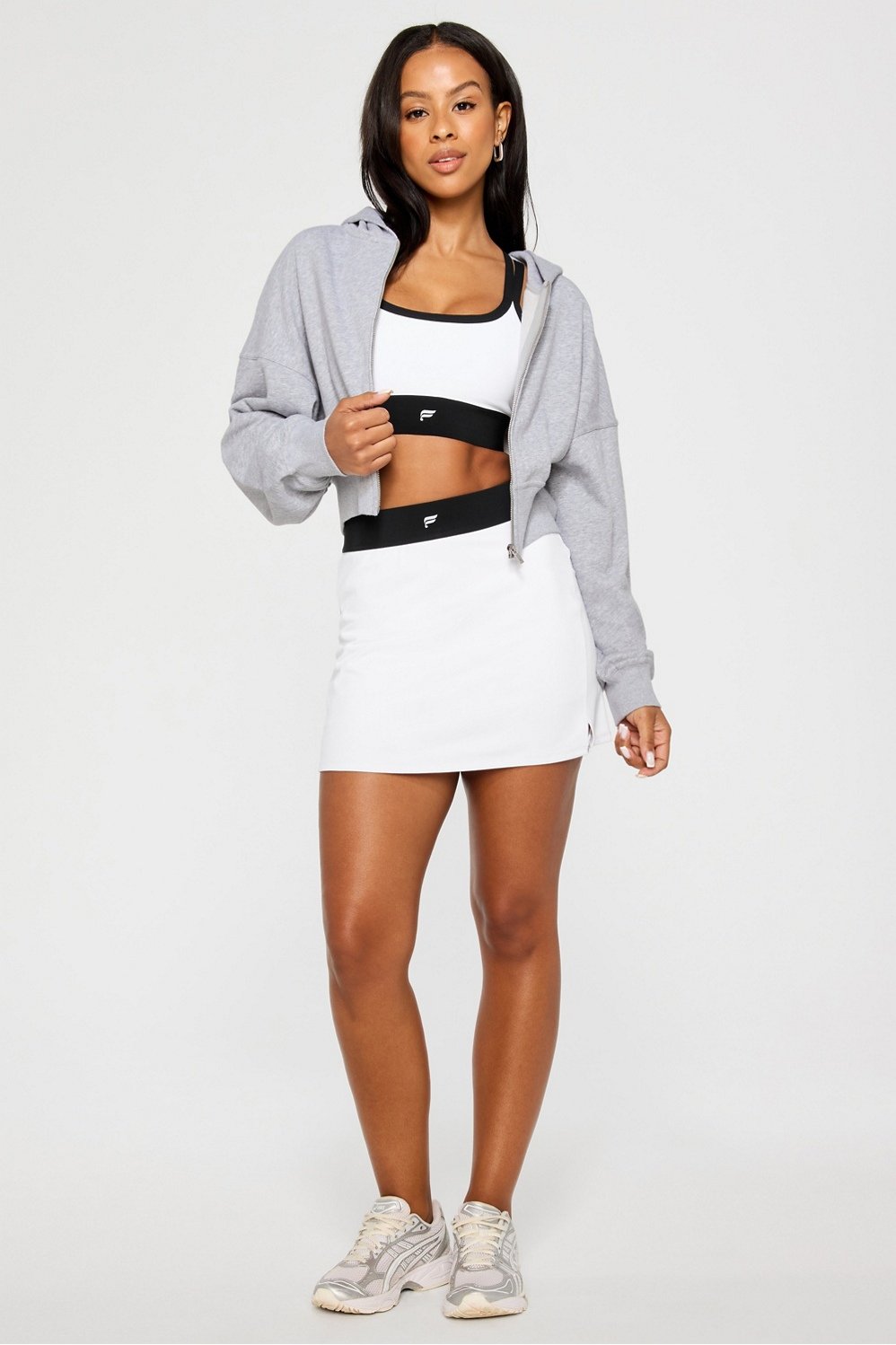 Fabletics Year Round Terry Cropped Full-Zip Hoodie