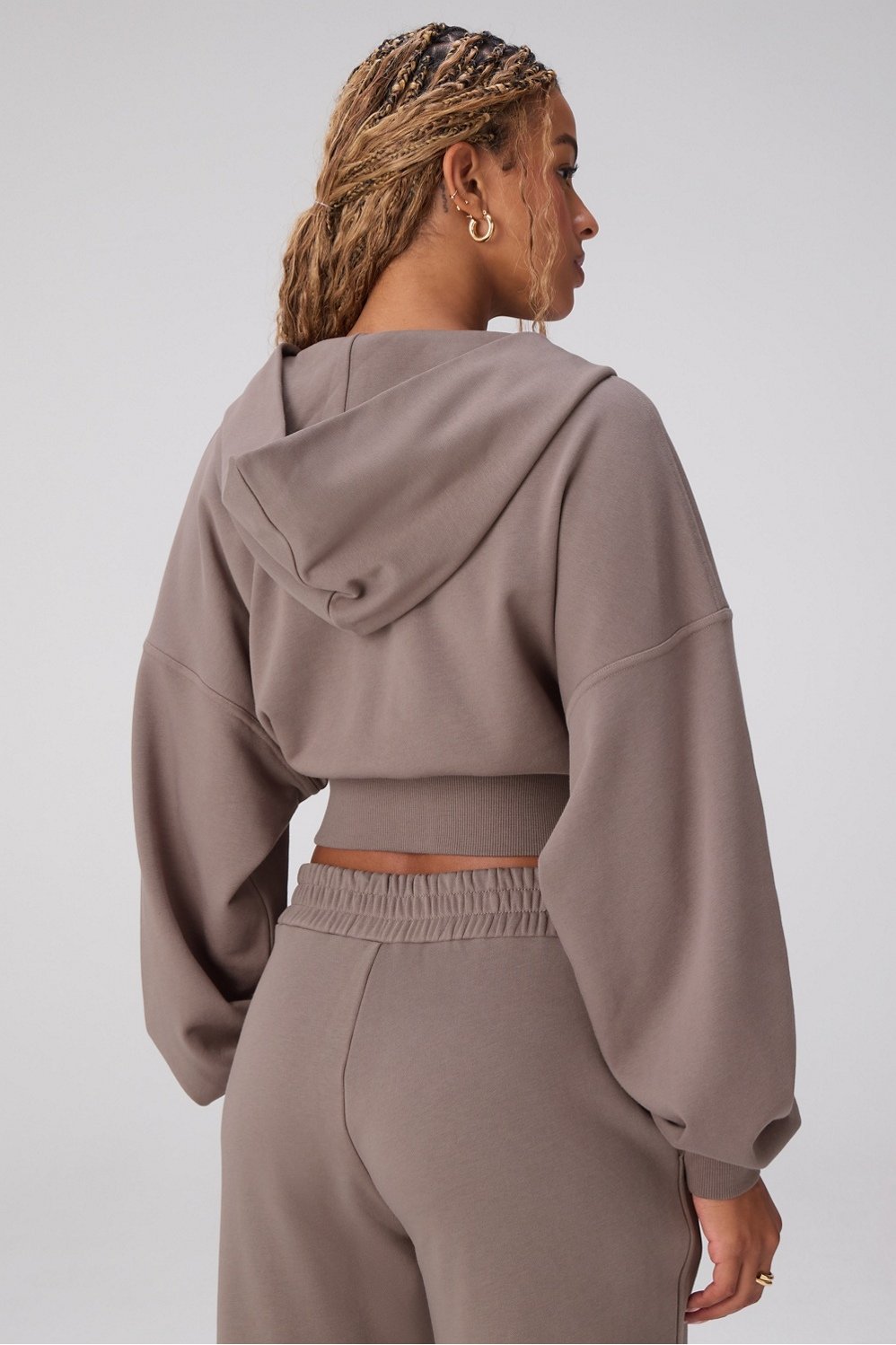 Fabletics Year Round Terry Cropped Full-Zip Hoodie