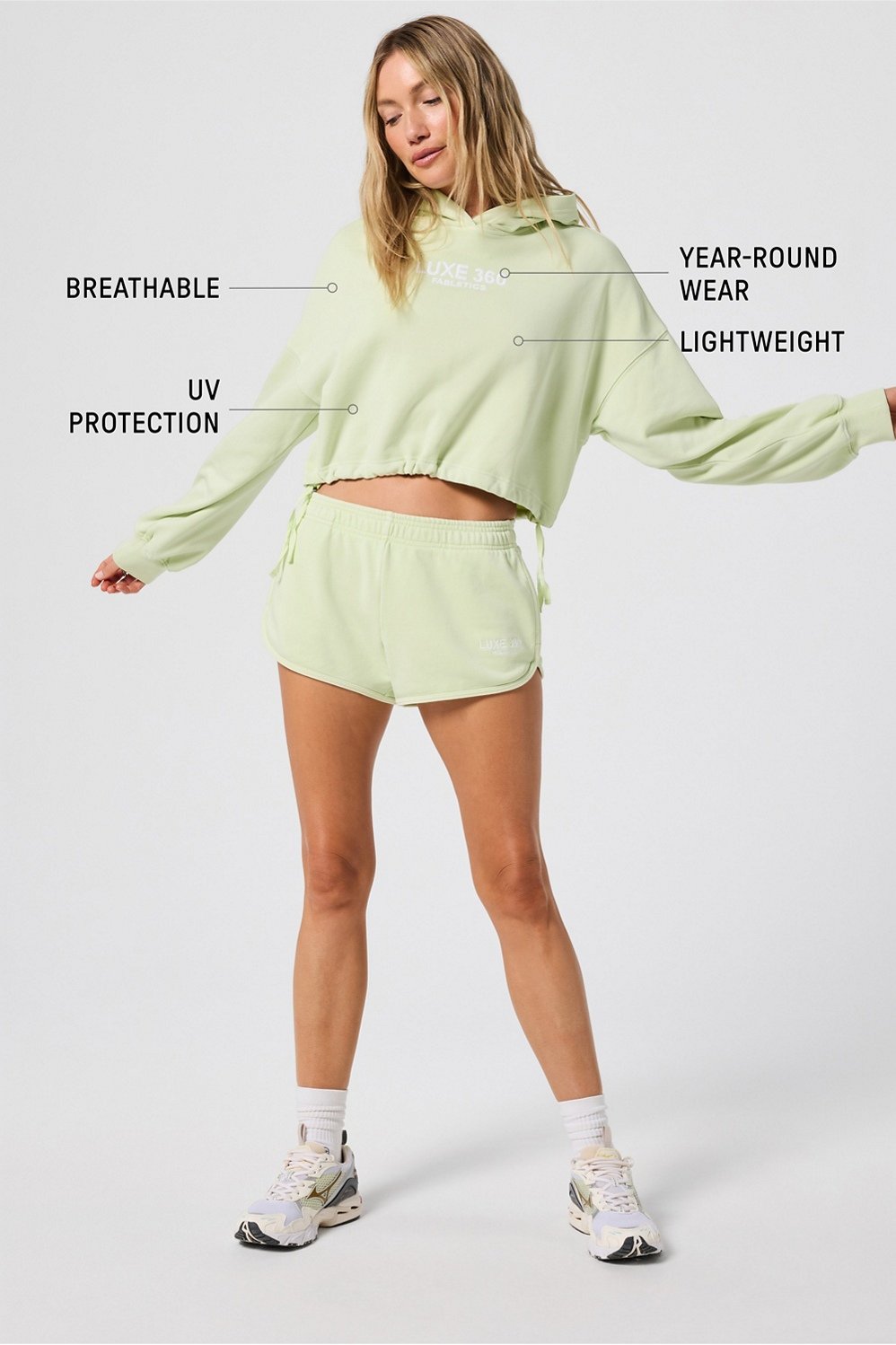 Fabletics Year Round Terry Luxe Cropped Hoodie