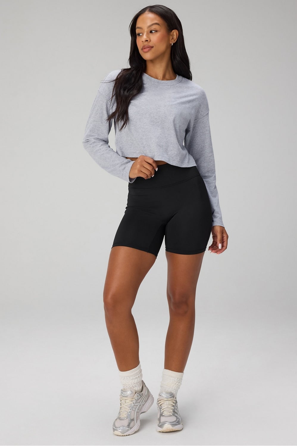 Fabletics 100% Cotton Boxy Long Sleeve Tee