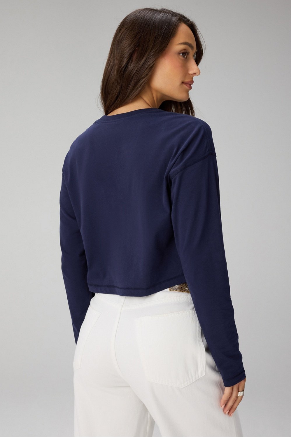 Fabletics 100% Cotton Boxy Long Sleeve Tee