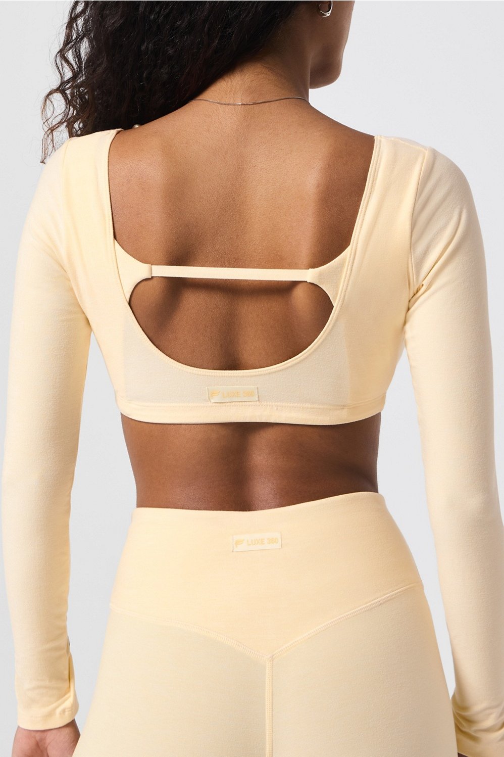 Fabletics Luxe360 HeatherFlex Long-Sleeve Crop Top