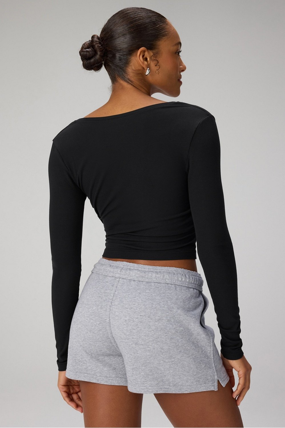 Fabletics Modal Rib V-Neck Crop L/S Top