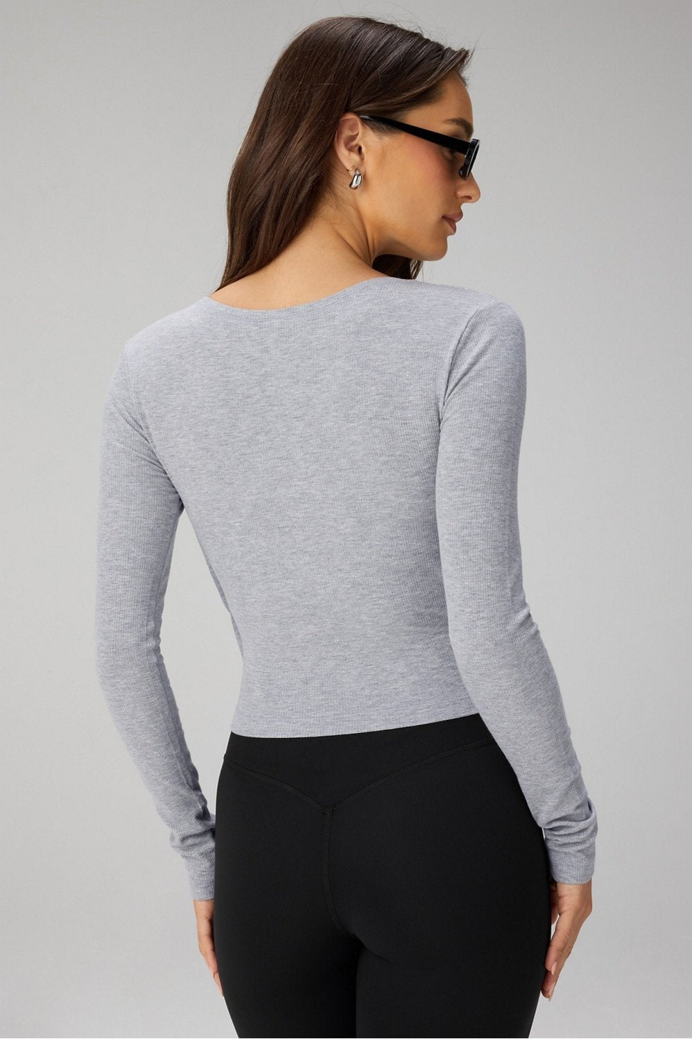 Fabletics Modal Rib V-Neck Crop L/S Top