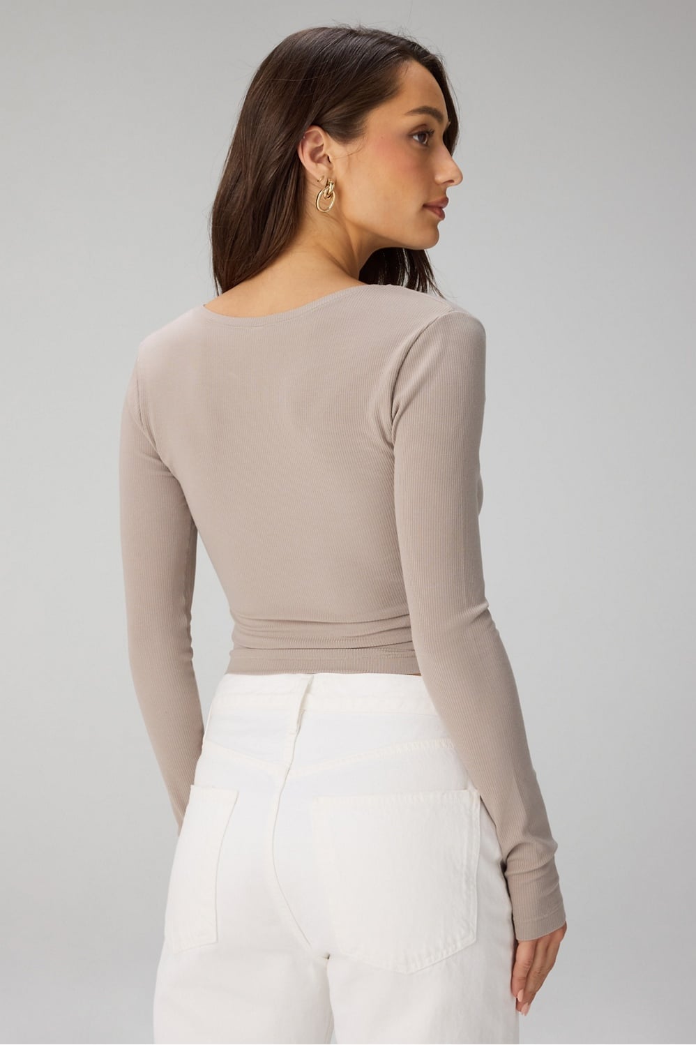 Fabletics Modal Rib V-Neck Crop L/S Top