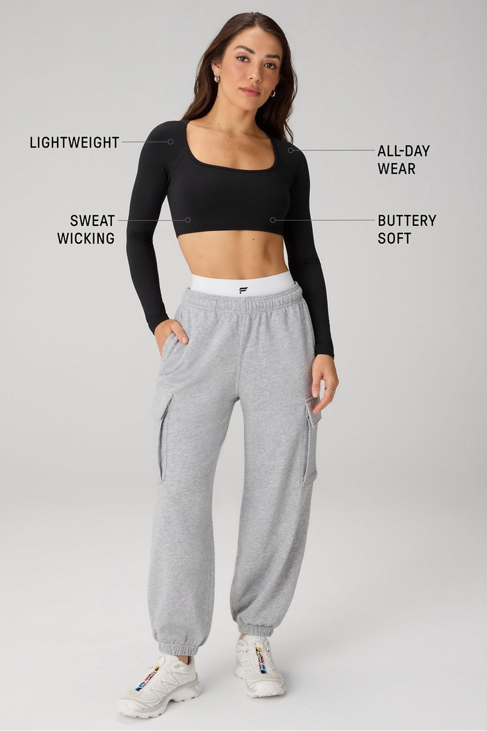 Fabletics AirLite Long-Sleeve Crop Top