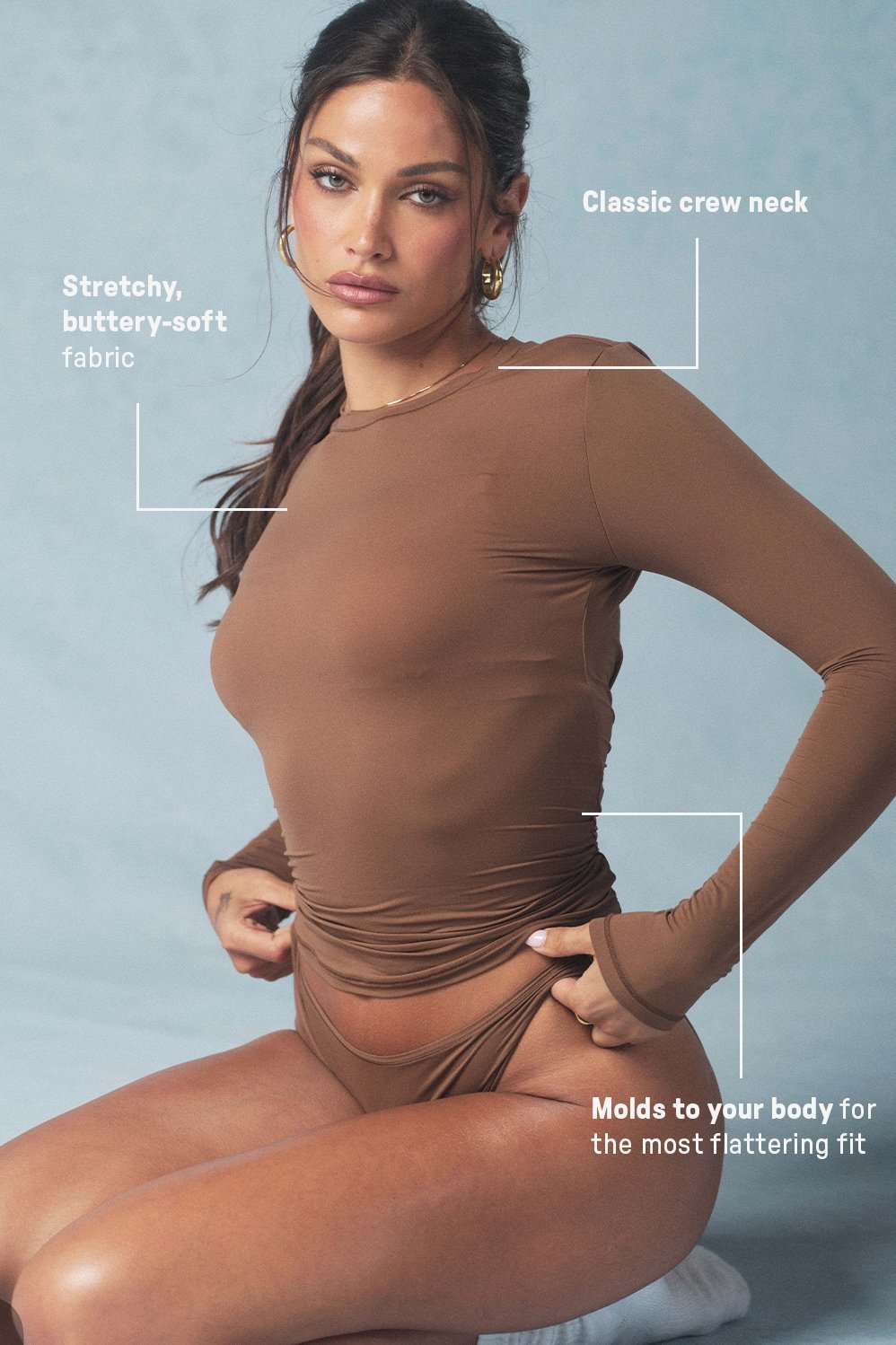Fabletics Stretchy Fit Crew Long Sleeve Tee