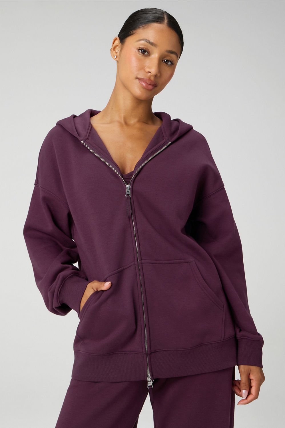Fabletics Cozy Fleece Oversized Zip Up Hoodie