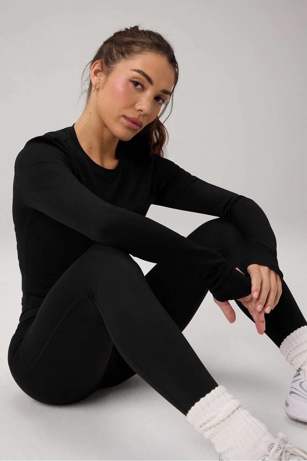 Fabletics Feather Tech+ Cropped Long-Sleeve Top