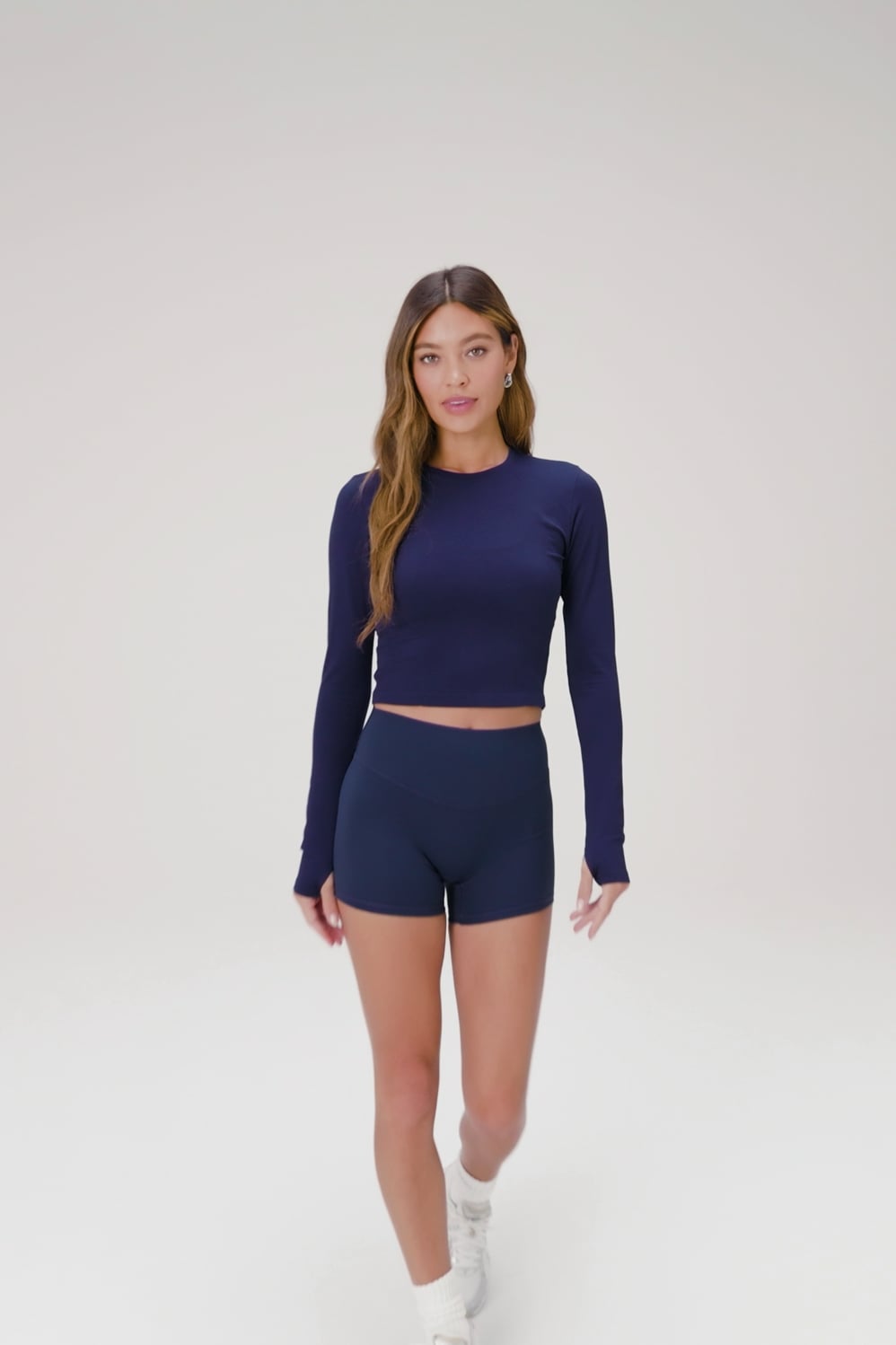 Fabletics Feather Tech+ Cropped Long-Sleeve Top