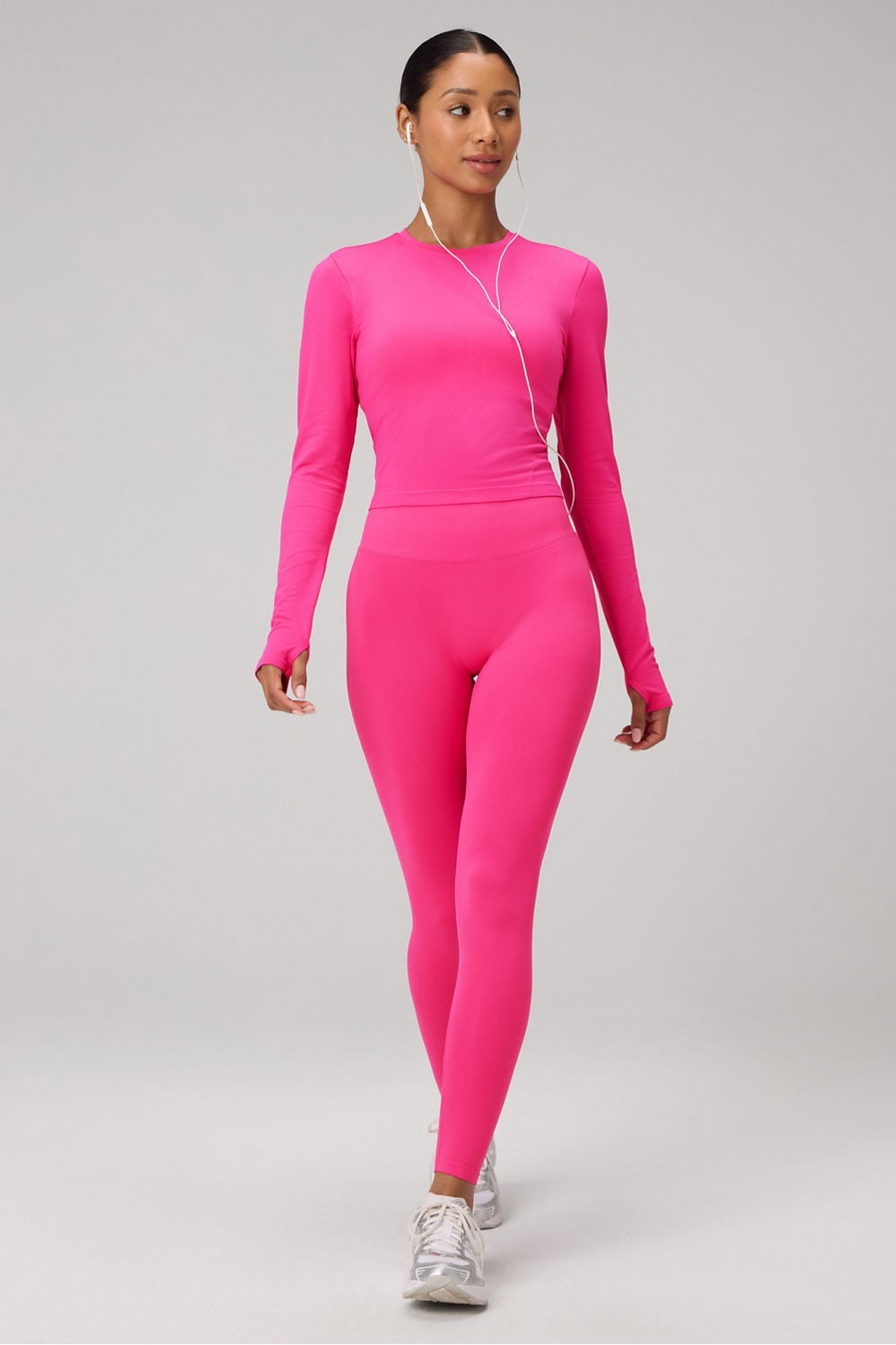 Fabletics Feather Tech+ Cropped Long-Sleeve Top