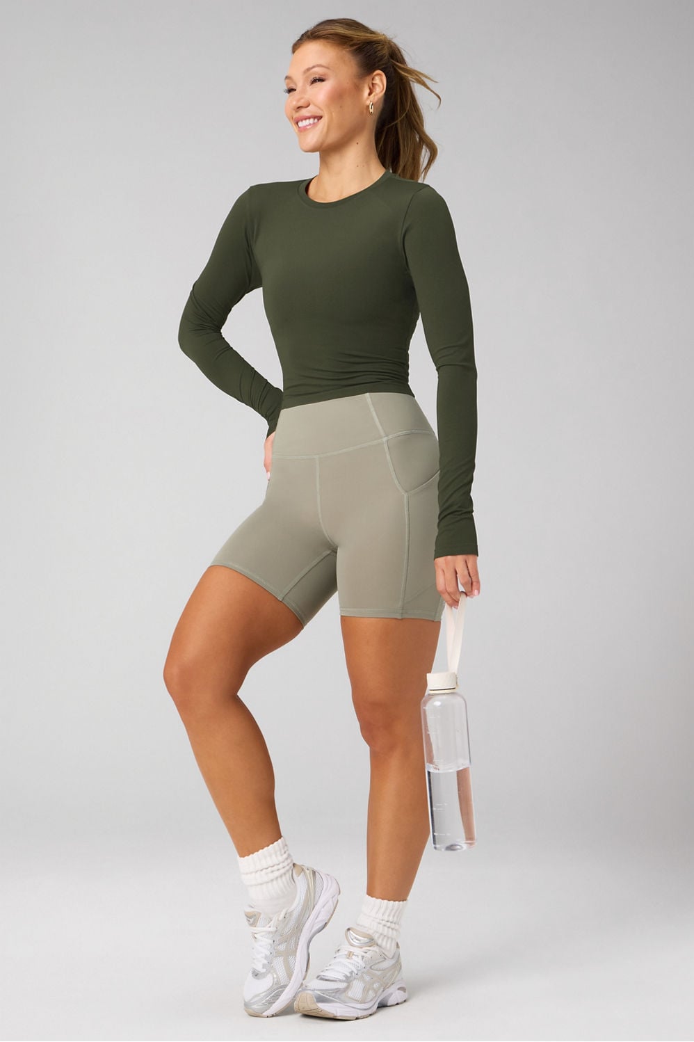 Fabletics Feather Tech+ Cropped Long-Sleeve Top
