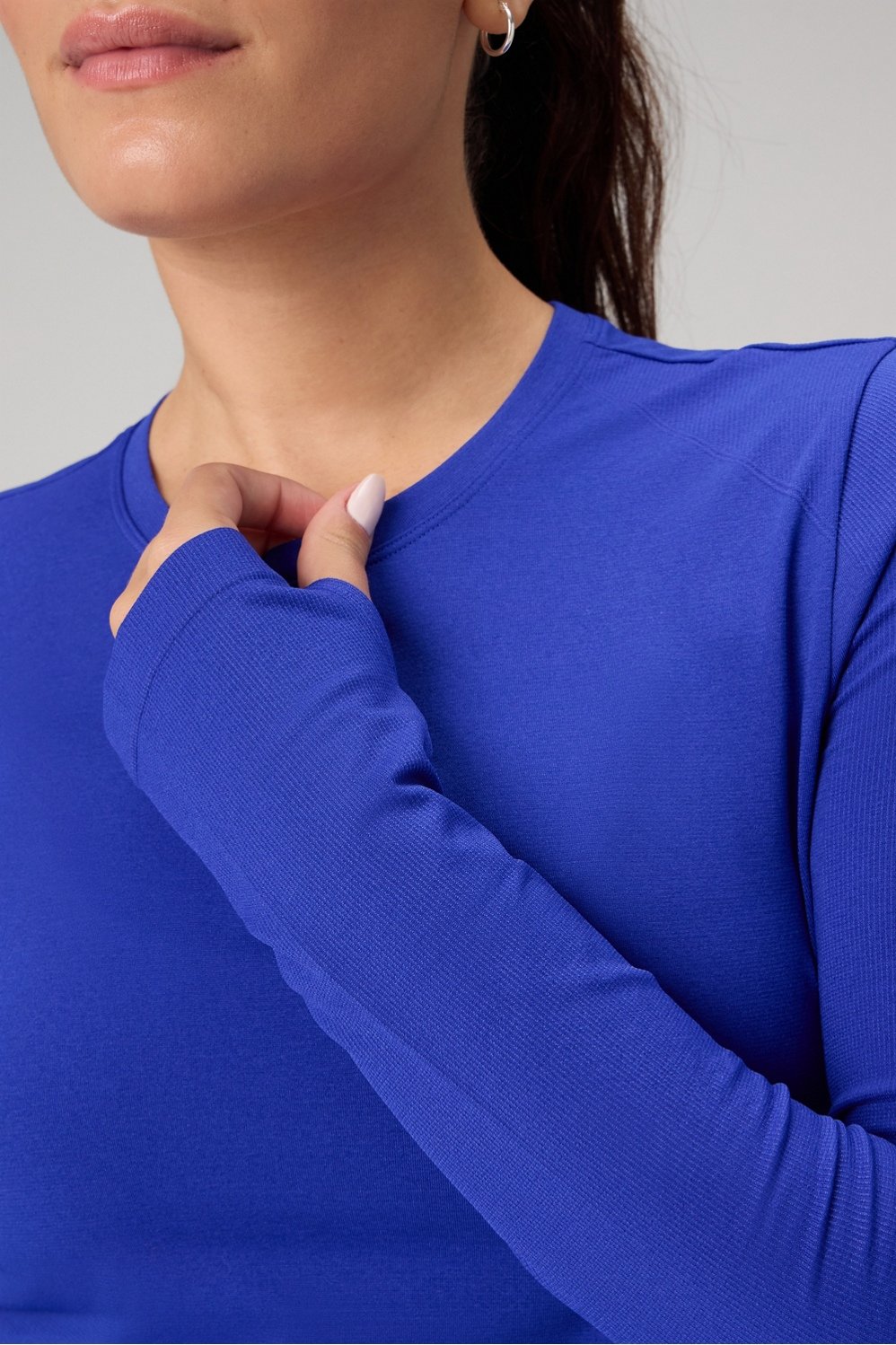 Fabletics Feather Tech+ Cropped Long-Sleeve Top