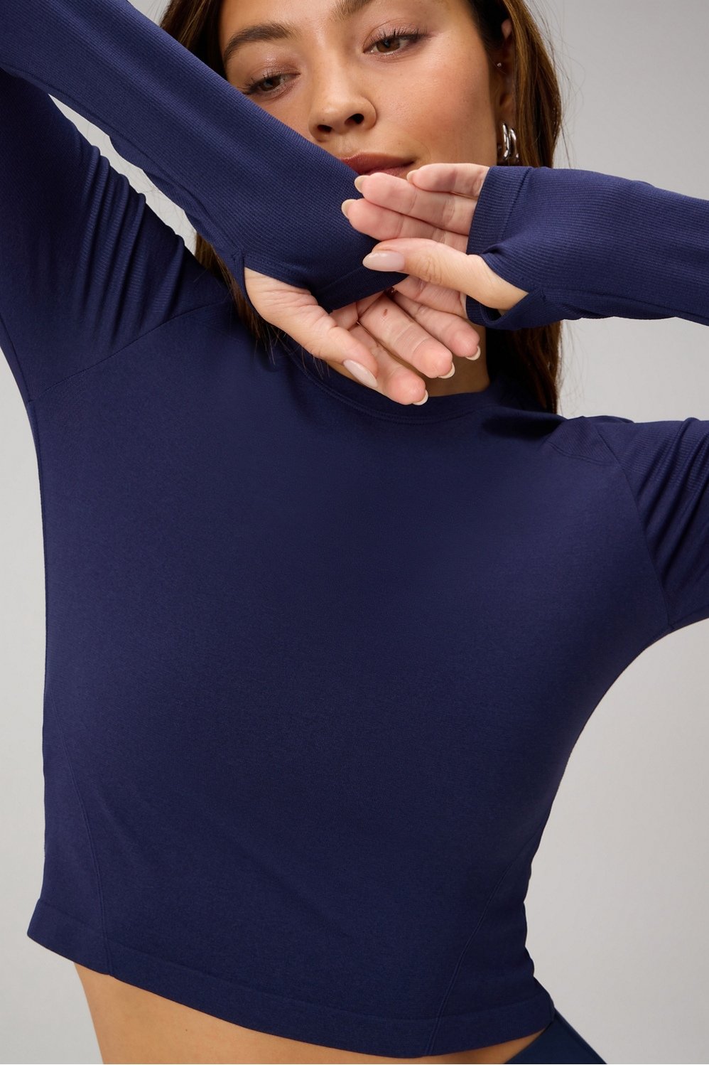 Fabletics Feather Tech+ Cropped Long-Sleeve Top