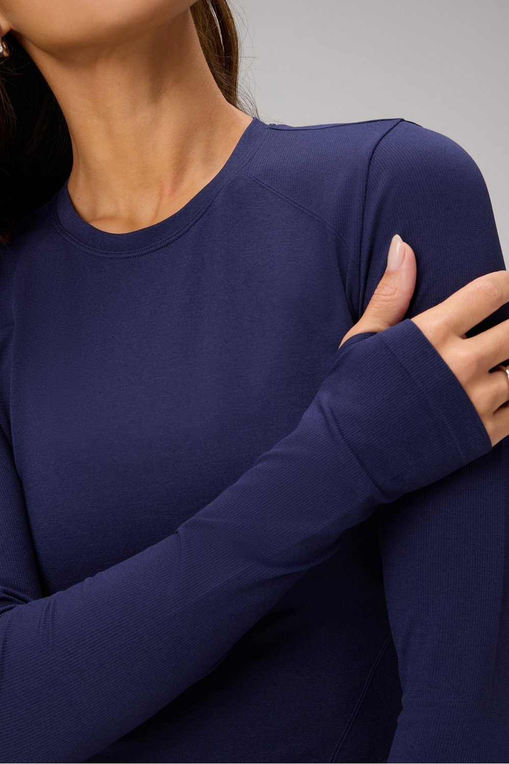 Fabletics Feather Tech+ Cropped Long-Sleeve Top
