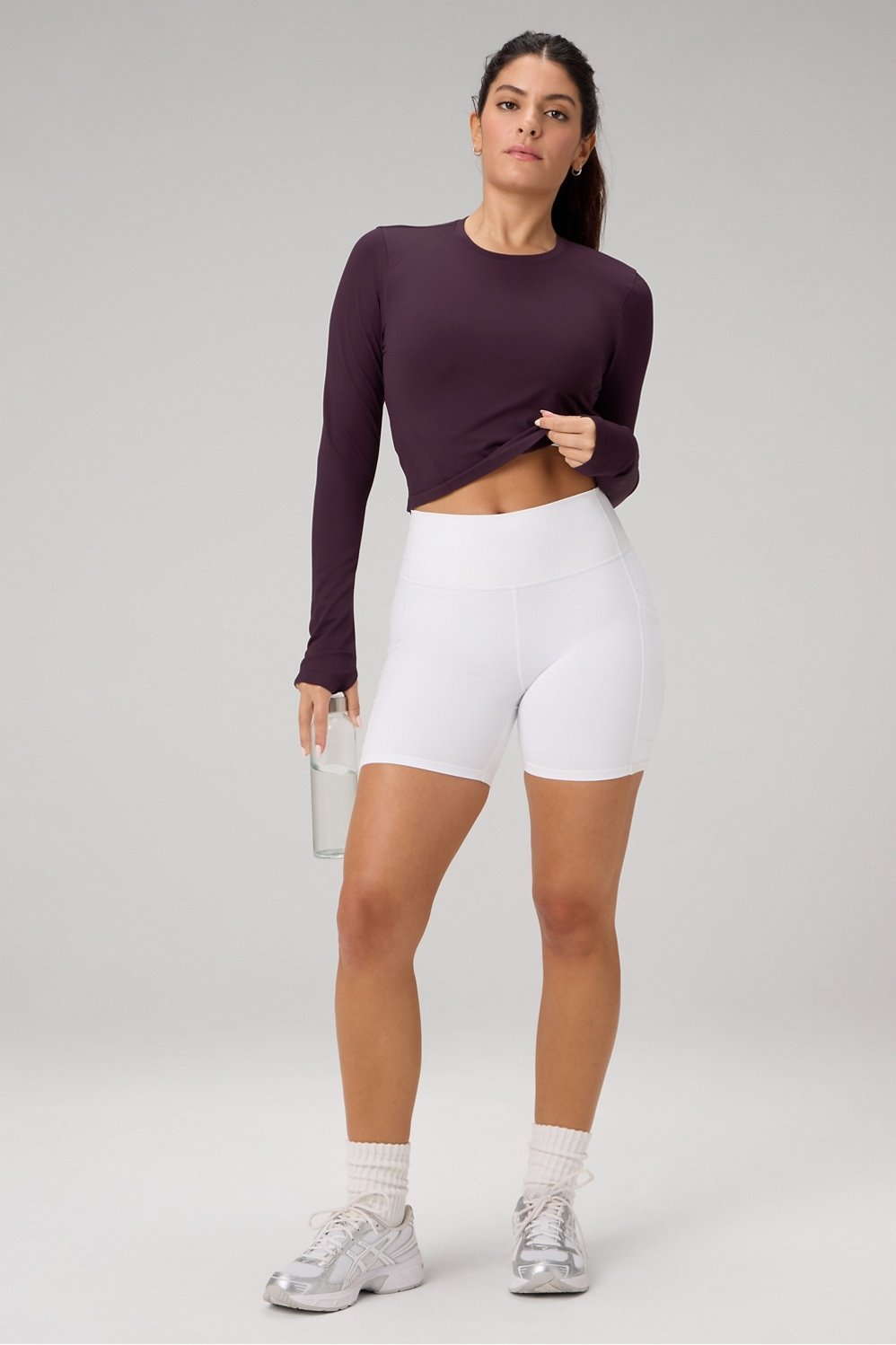 Fabletics Feather Tech+ Cropped Long-Sleeve Top