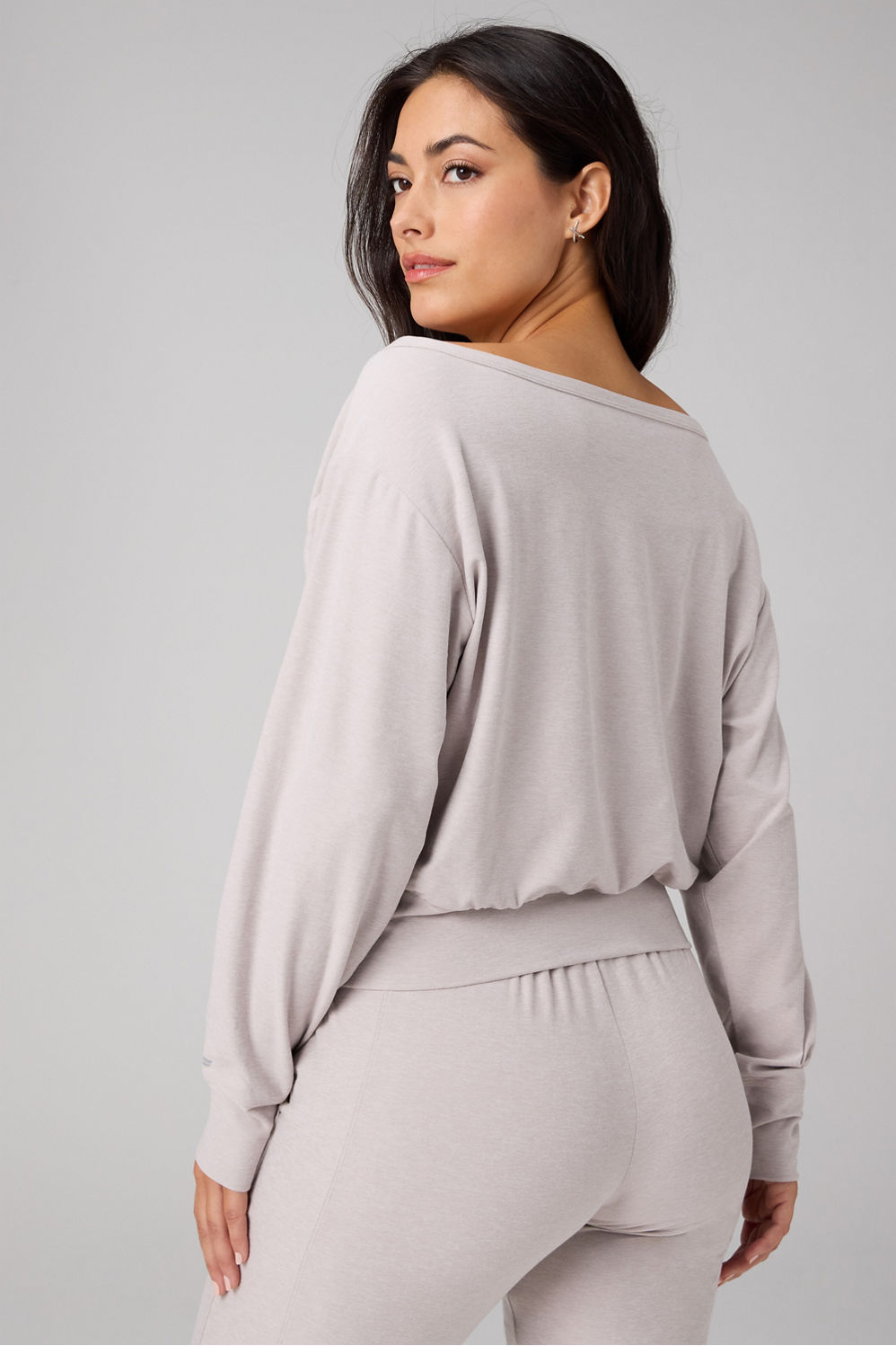 Fabletics Cloud Jersey Off-Shoulder Sweatshirt